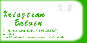 krisztian balvin business card